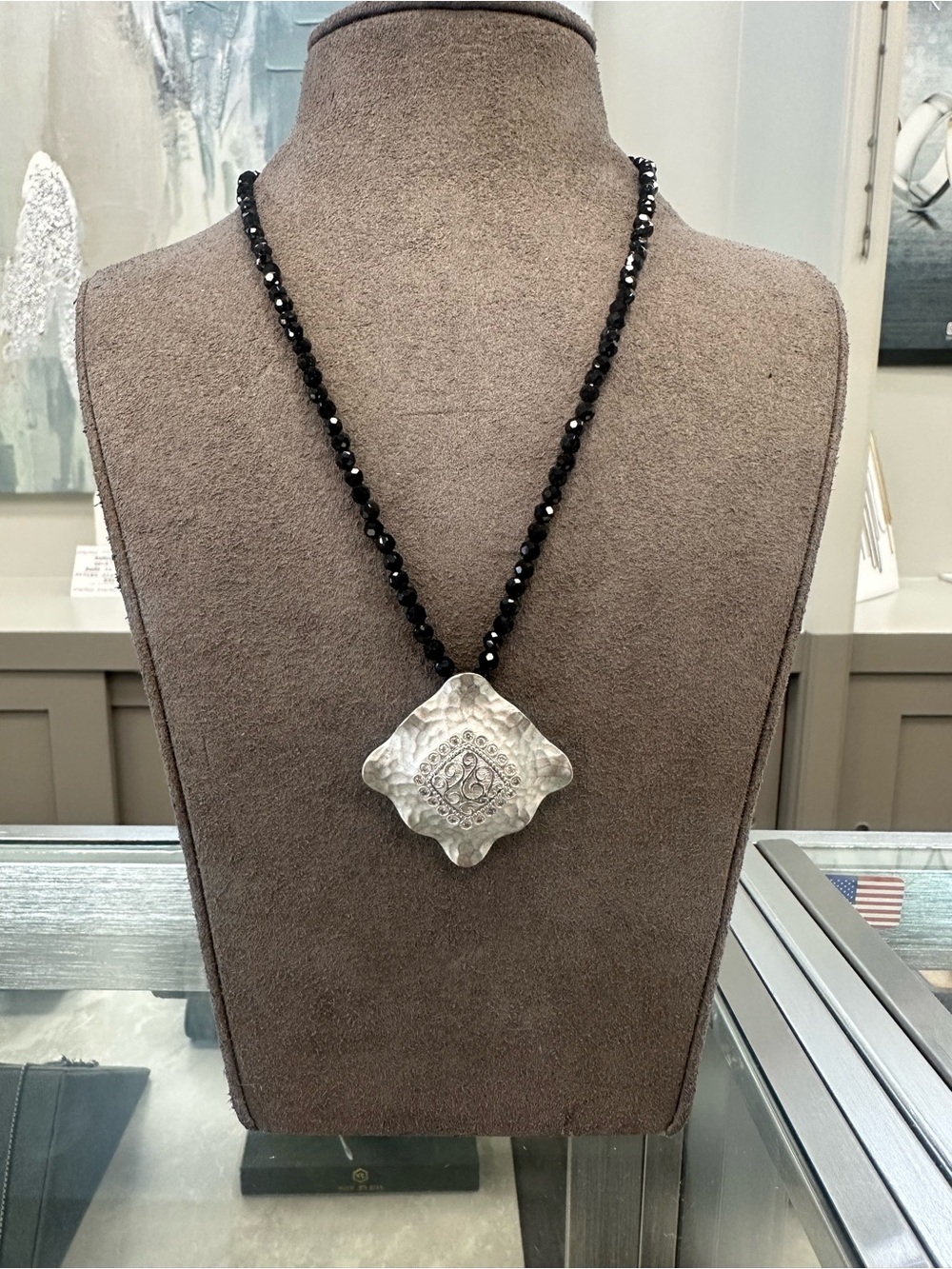 Gabriel & Co SS and Diamond necklace